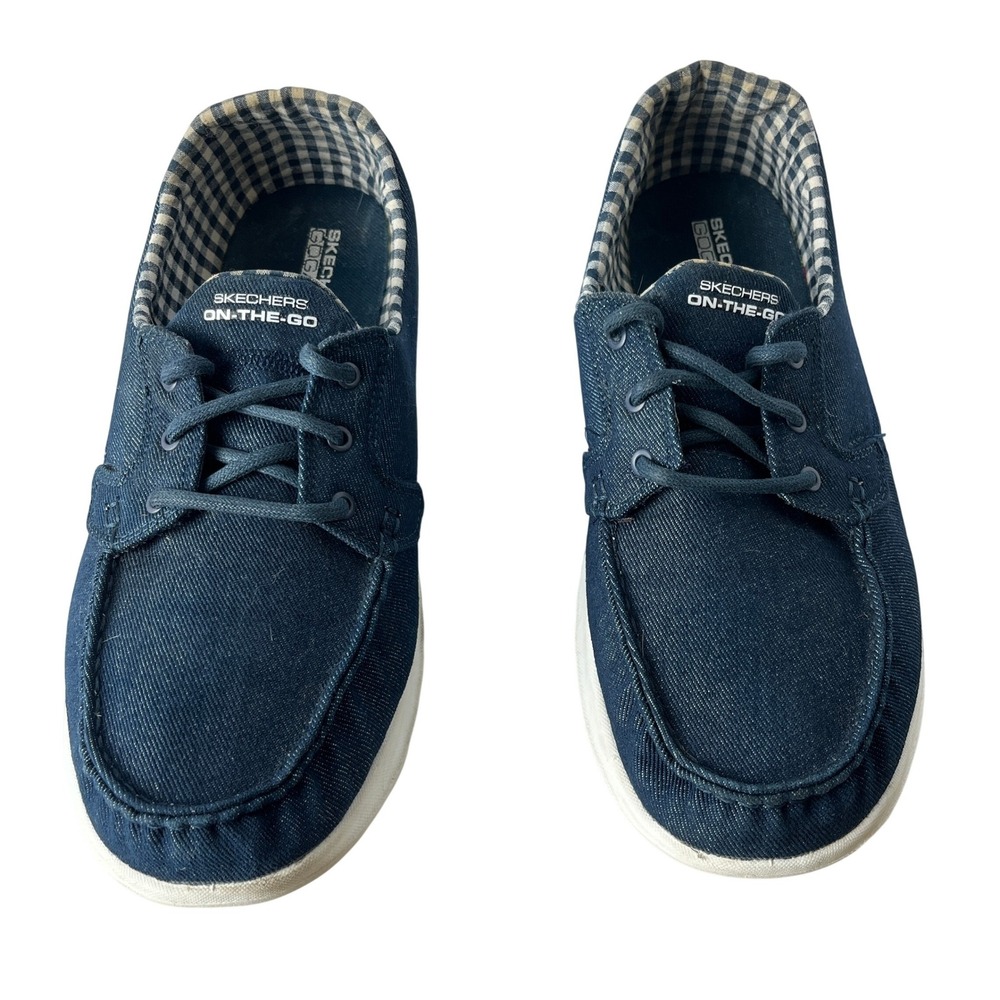 Skechers On-The-Go Boat Shoes Denim Canvas‎ Lightweight Comfort Womens 11